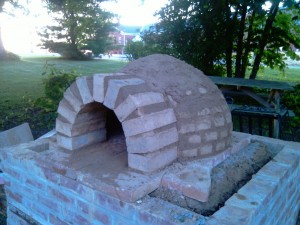 completed inner lay of the mud oven